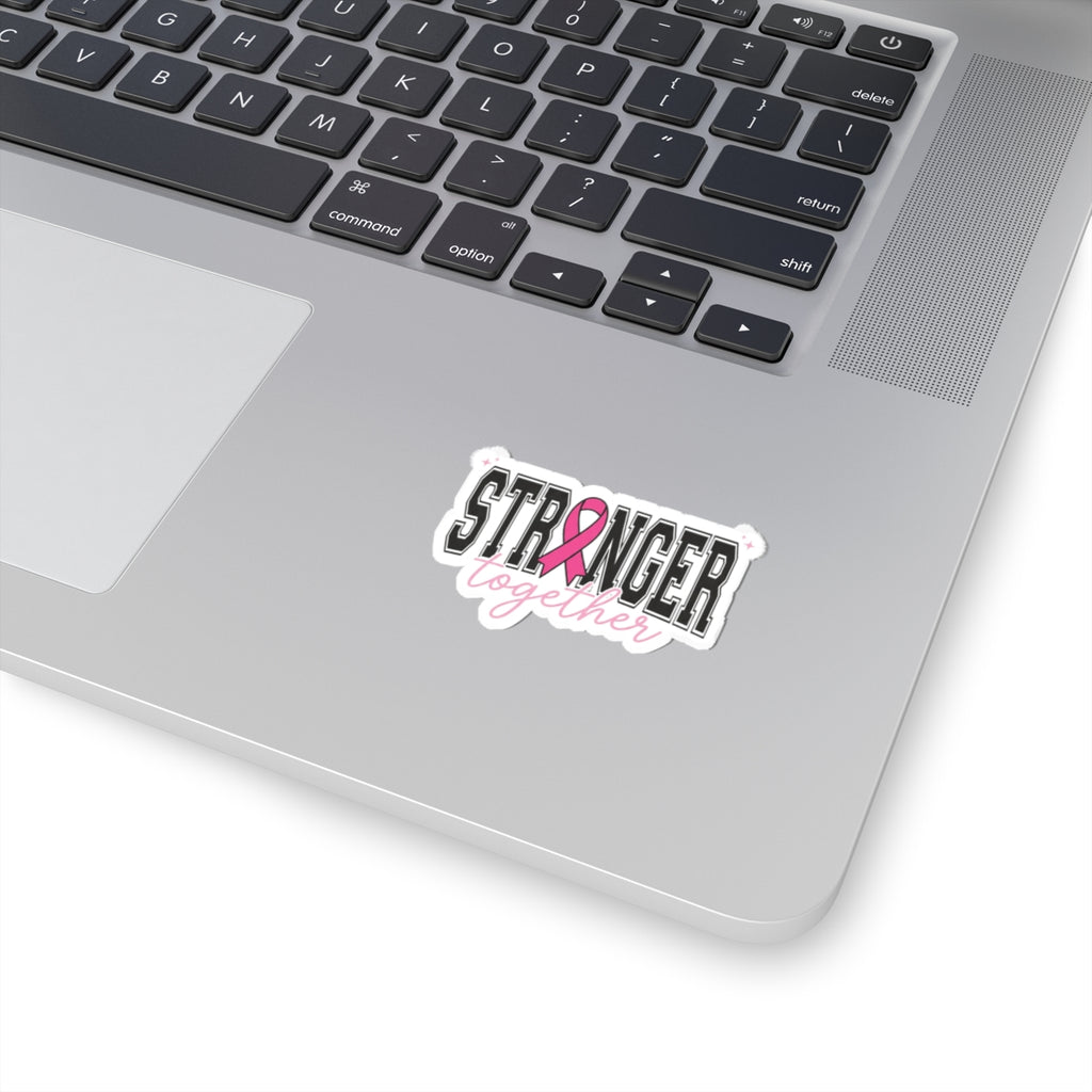 Stronger Together ribbon Kiss-Cut Stickers | Breast Cancer Awareness, Pink