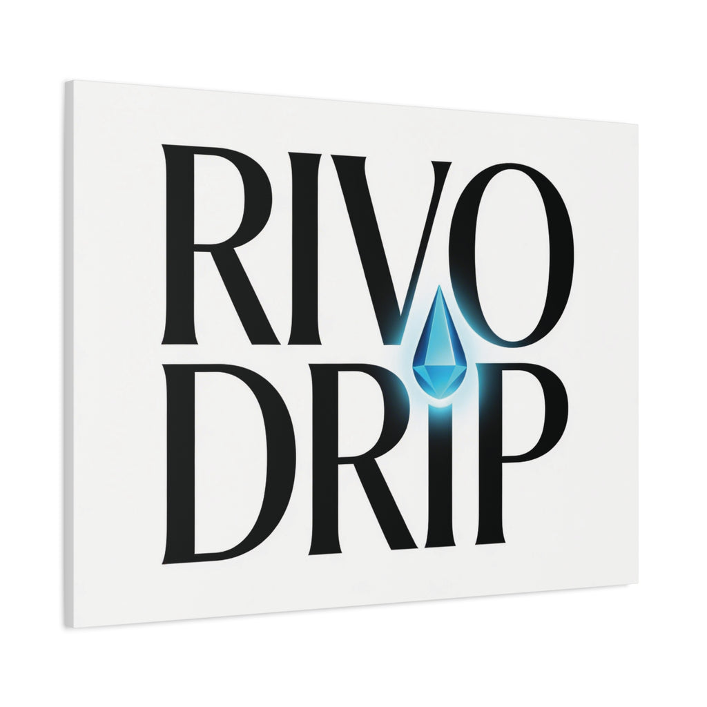 Personalize Logo Matte Canvas Print — Stretched Wall Art with Blue Droplet