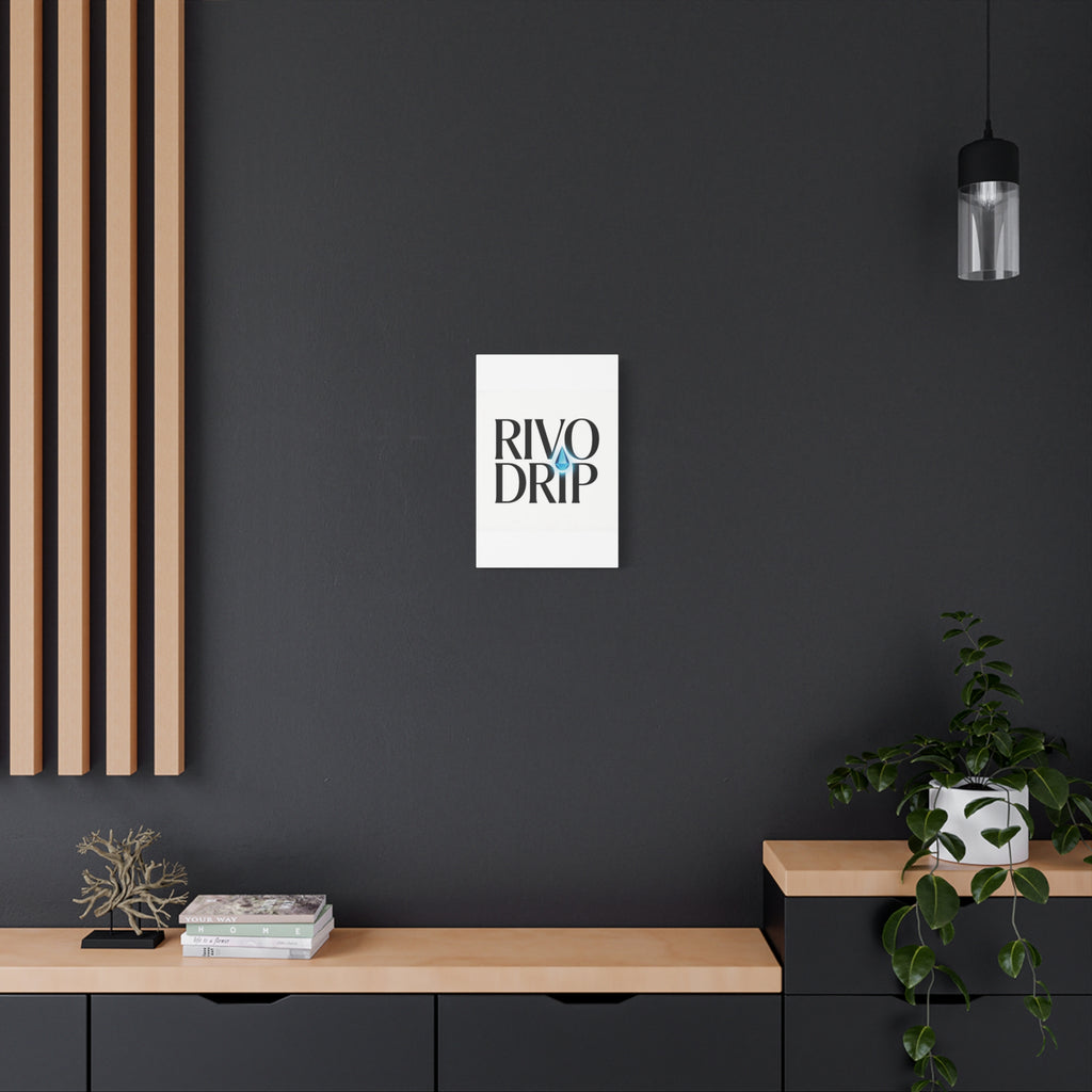 Personalize Logo Matte Canvas Print — Stretched Wall Art with Blue Droplet