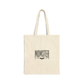 Momster vampire lettering tote | Halloween mom tote, bats purple orange accents