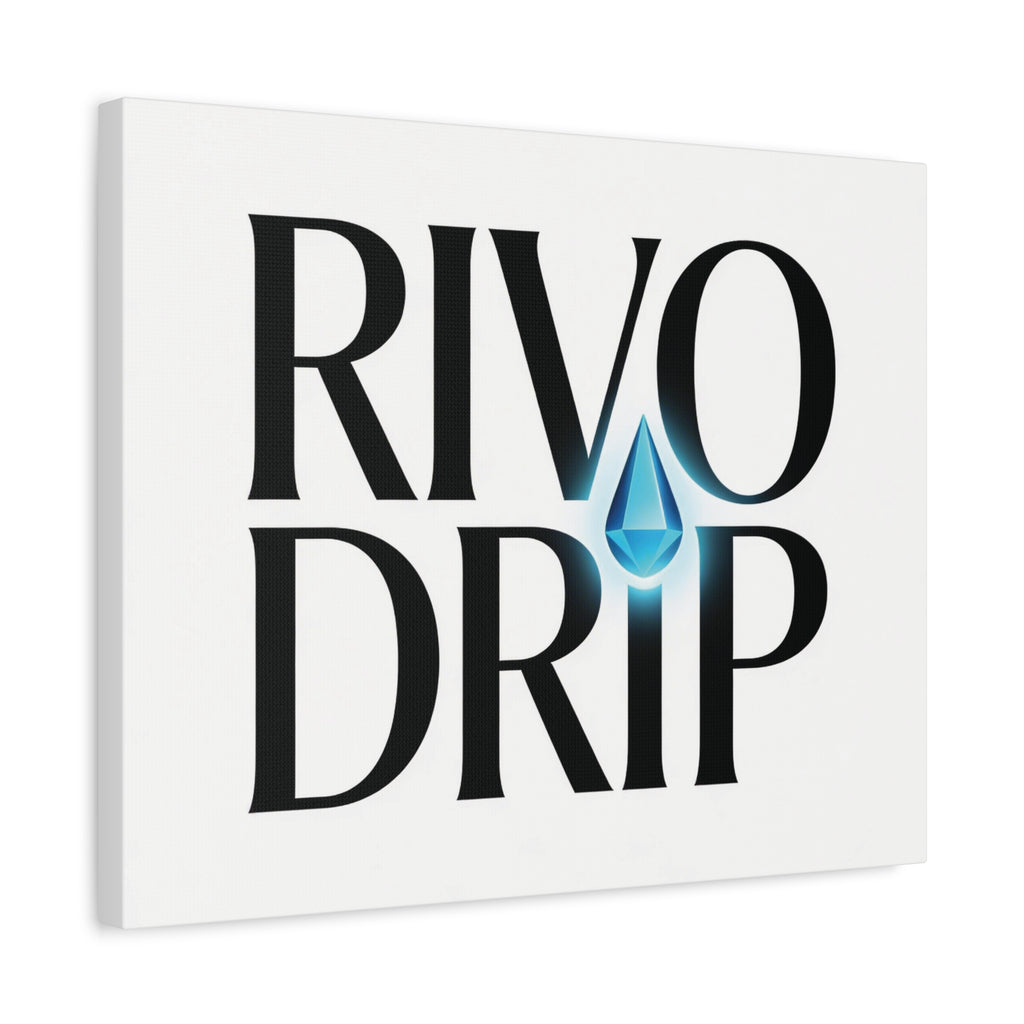 Personalize Logo Matte Canvas Print — Stretched Wall Art with Blue Droplet