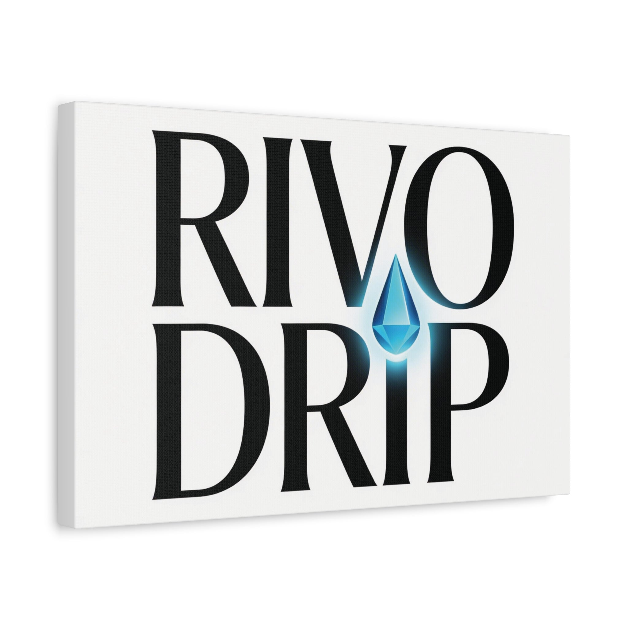Personalize Logo Matte Canvas Print — Stretched Wall Art with Blue Droplet