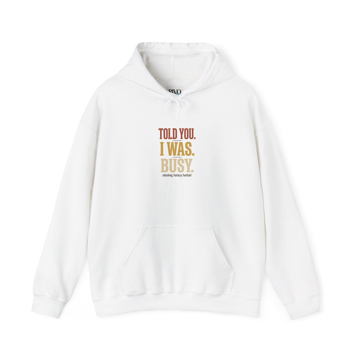 Told You I Was Busy Hoodie — Minimalist Text Graphic Pullover
