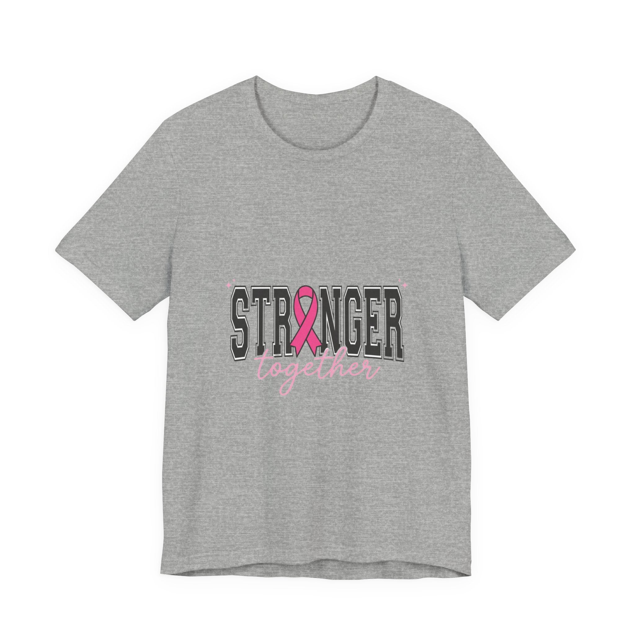 Stronger Together ribbon Tee | Breast Cancer Awareness, Pink Support
