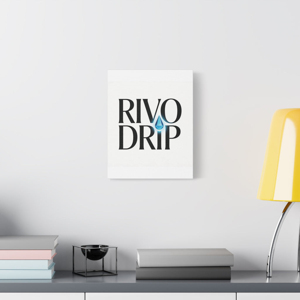 Personalize Logo Matte Canvas Print — Stretched Wall Art with Blue Droplet