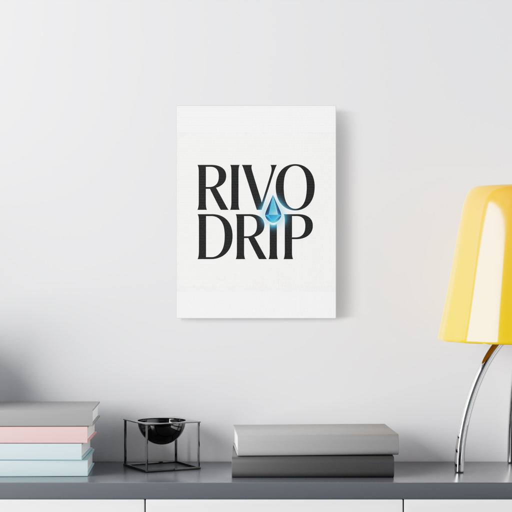Personalize Logo Matte Canvas Print — Stretched Wall Art with Blue Droplet