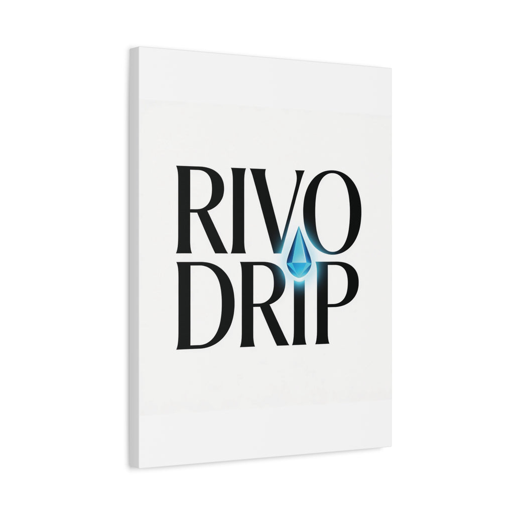 Personalize Logo Matte Canvas Print — Stretched Wall Art with Blue Droplet