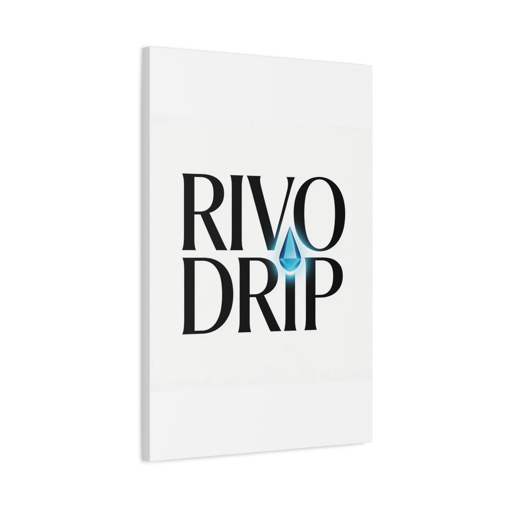 Personalize Logo Matte Canvas Print — Stretched Wall Art with Blue Droplet