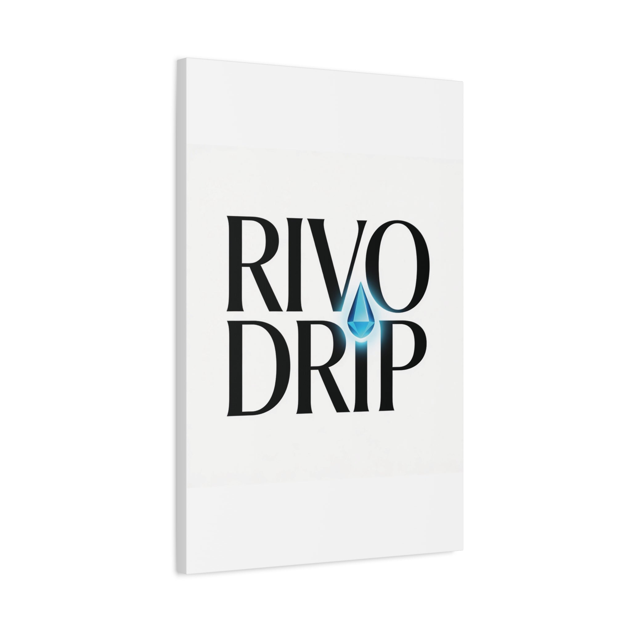 Personalize Logo Matte Canvas Print — Stretched Wall Art with Blue Droplet