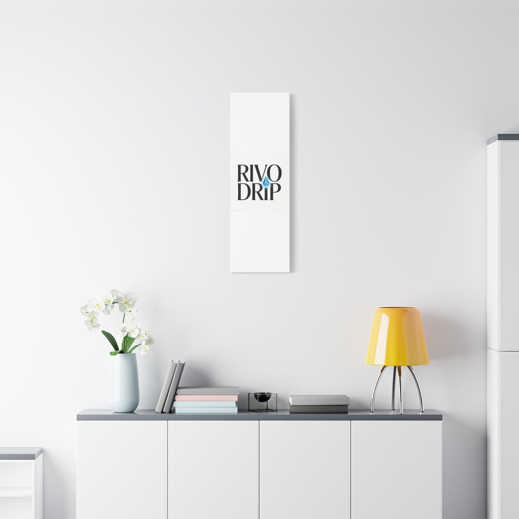 Personalize Logo Matte Canvas Print — Stretched Wall Art with Blue Droplet