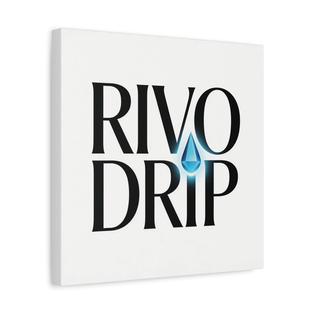 Personalize Logo Matte Canvas Print — Stretched Wall Art with Blue Droplet