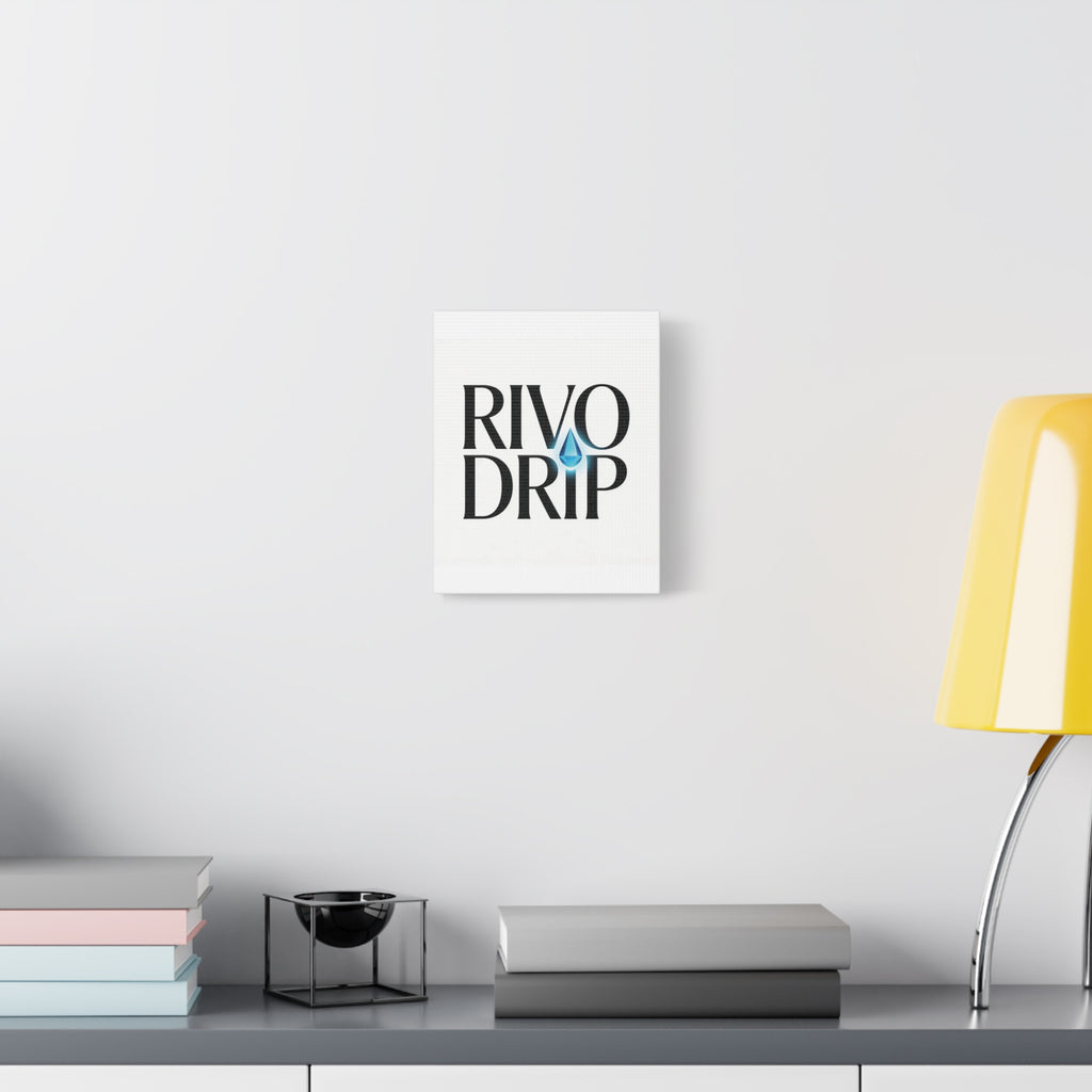 Personalize Logo Matte Canvas Print — Stretched Wall Art with Blue Droplet