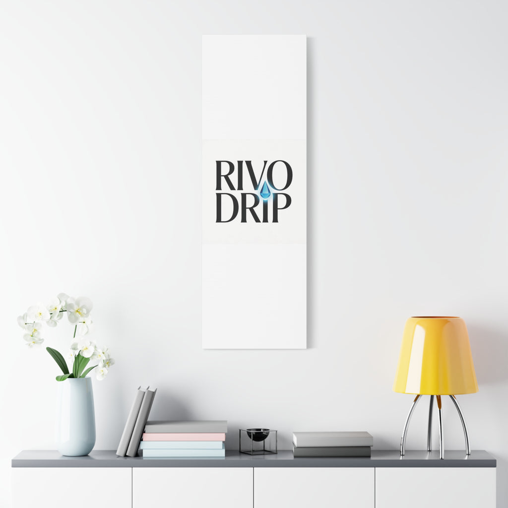 Personalize Logo Matte Canvas Print — Stretched Wall Art with Blue Droplet