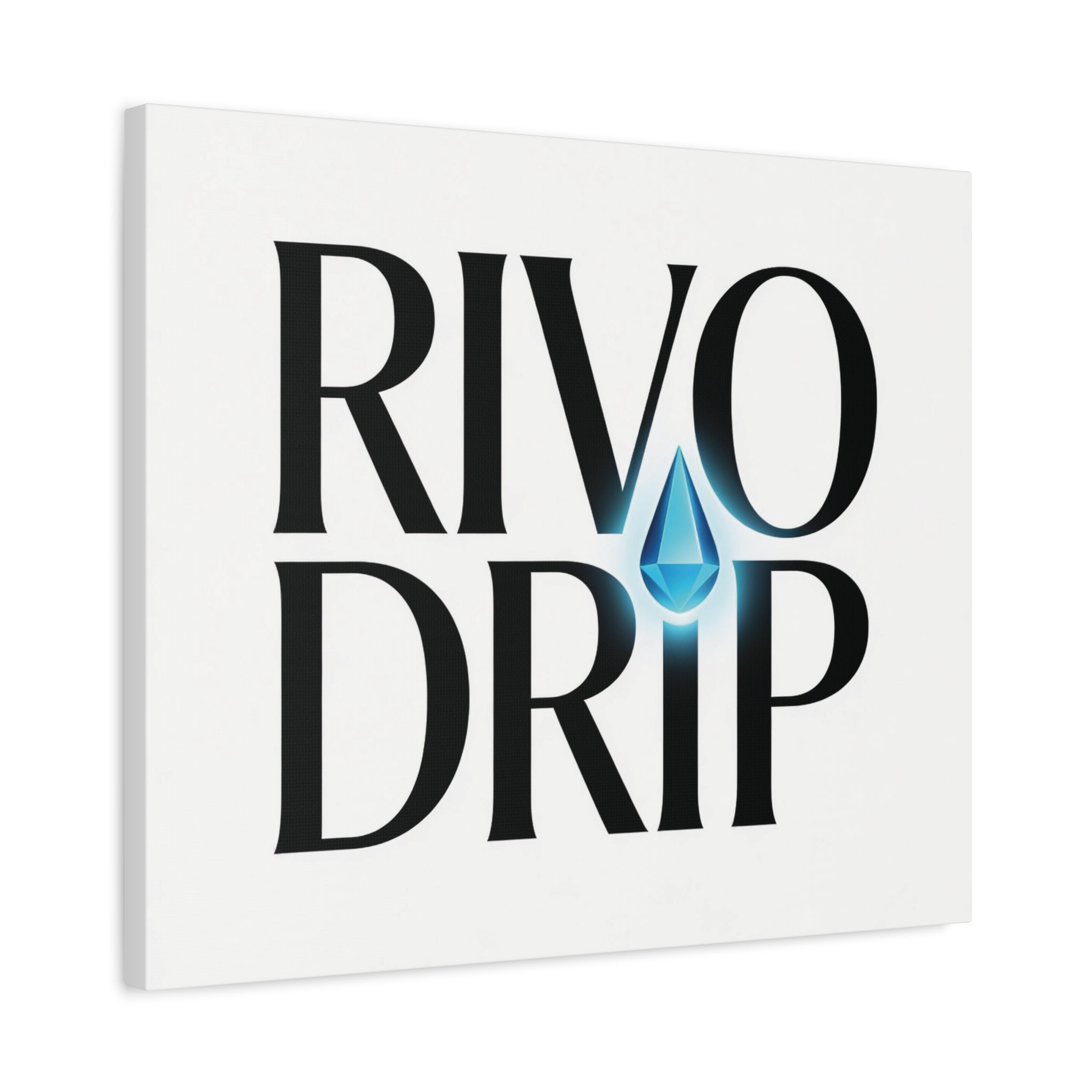 Personalize Logo Matte Canvas Print — Stretched Wall Art with Blue Droplet
