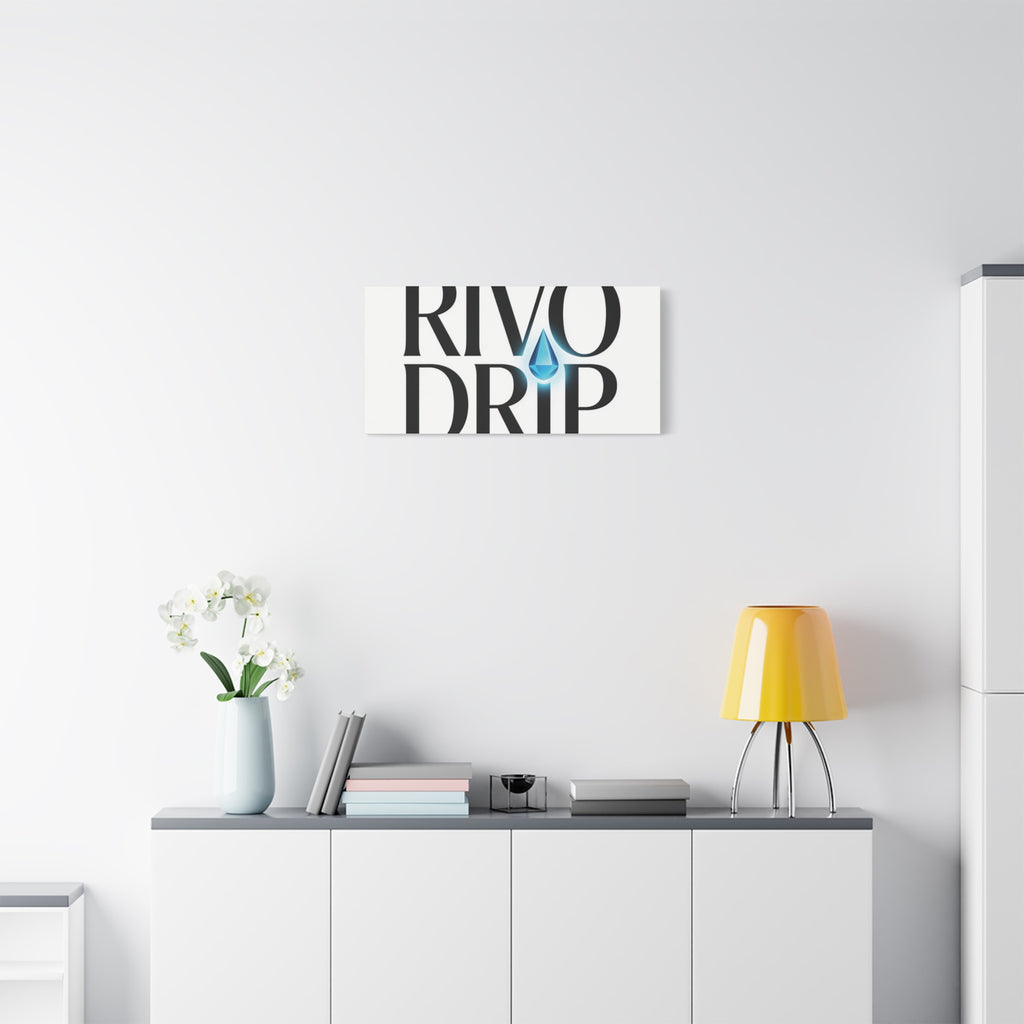 Personalize Logo Matte Canvas Print — Stretched Wall Art with Blue Droplet