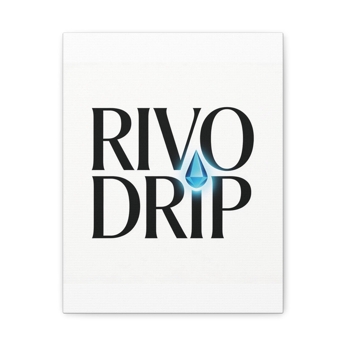 Personalize Logo Matte Canvas Print — Stretched Wall Art with Blue Droplet