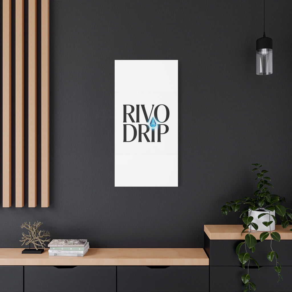 Personalize Logo Matte Canvas Print — Stretched Wall Art with Blue Droplet