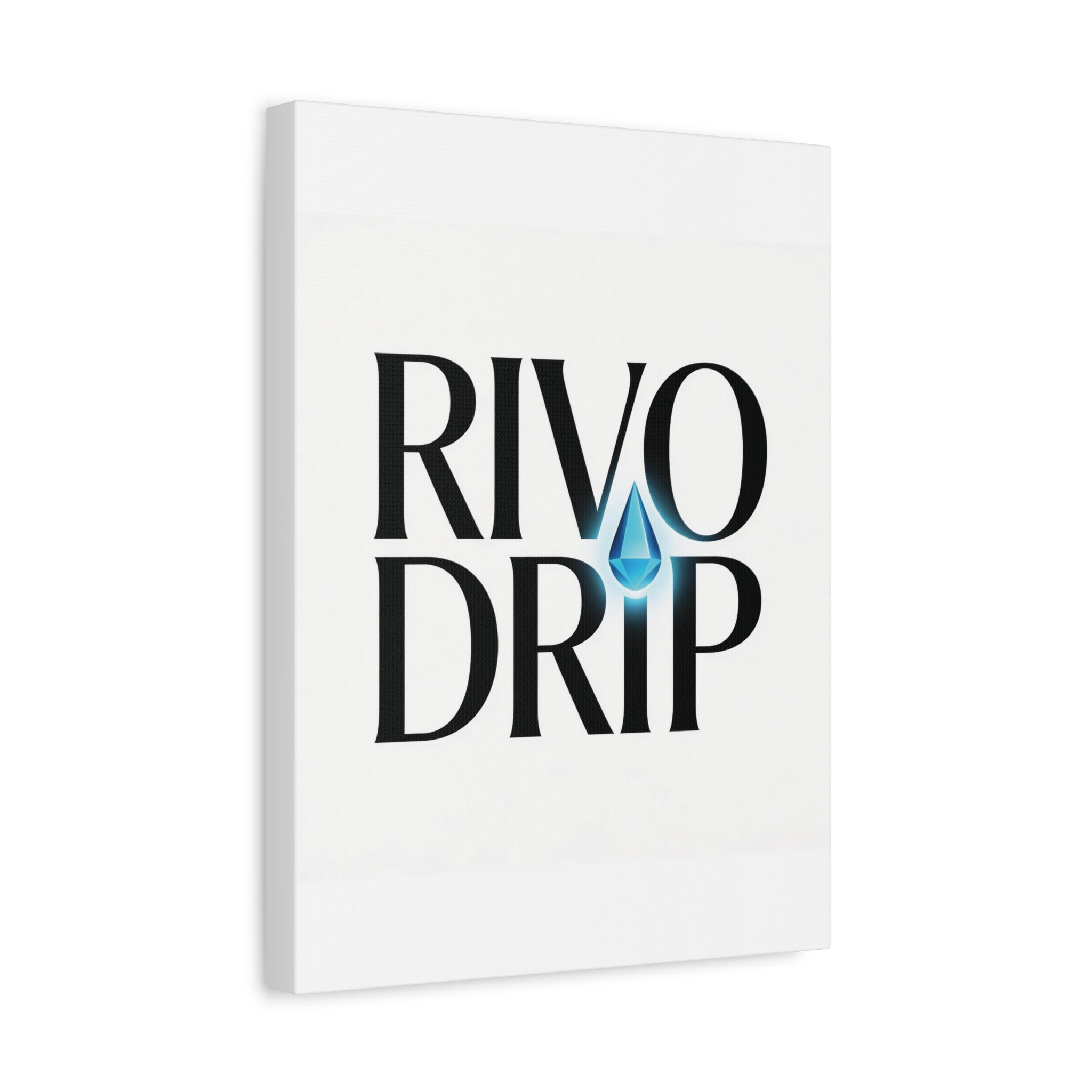 Personalize Logo Matte Canvas Print — Stretched Wall Art with Blue Droplet