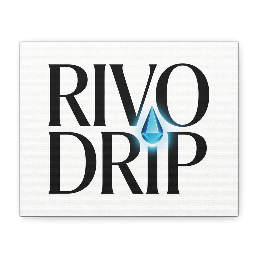 Personalize Logo Matte Canvas Print — Stretched Wall Art with Blue Droplet