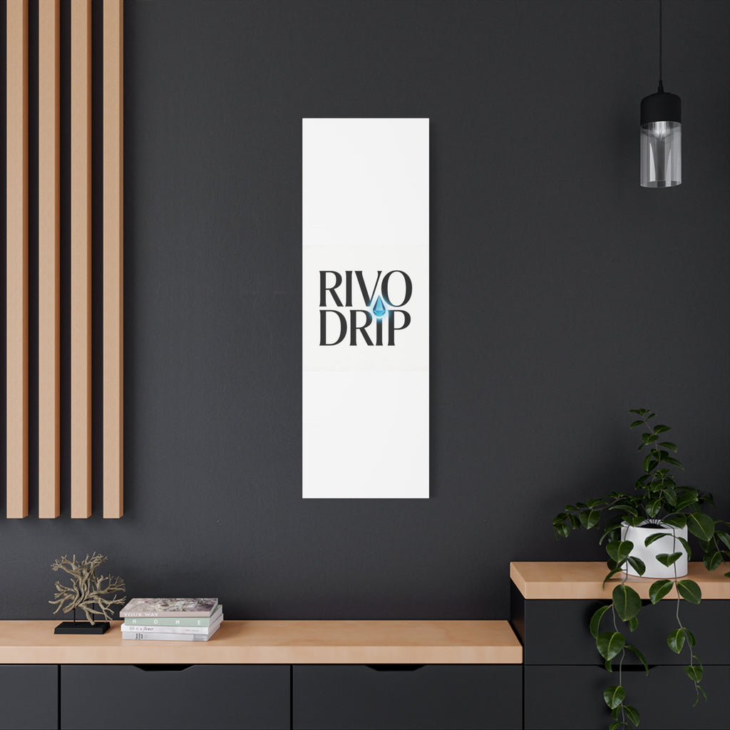 Personalize Logo Matte Canvas Print — Stretched Wall Art with Blue Droplet