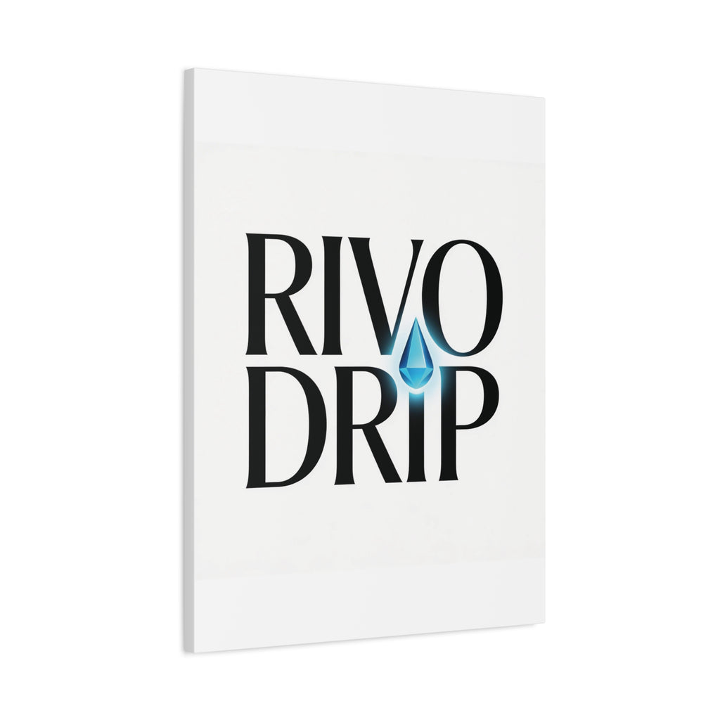 Personalize Logo Matte Canvas Print — Stretched Wall Art with Blue Droplet