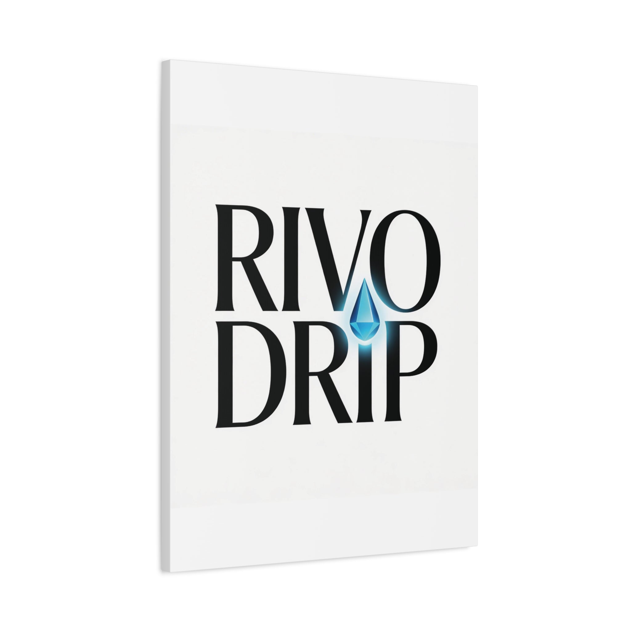 Personalize Logo Matte Canvas Print — Stretched Wall Art with Blue Droplet