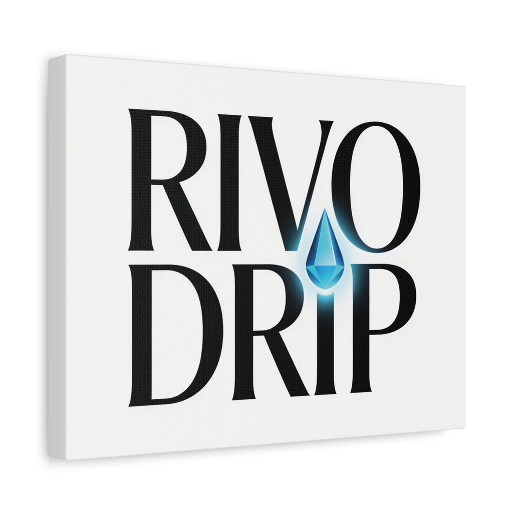 Personalize Logo Matte Canvas Print — Stretched Wall Art with Blue Droplet