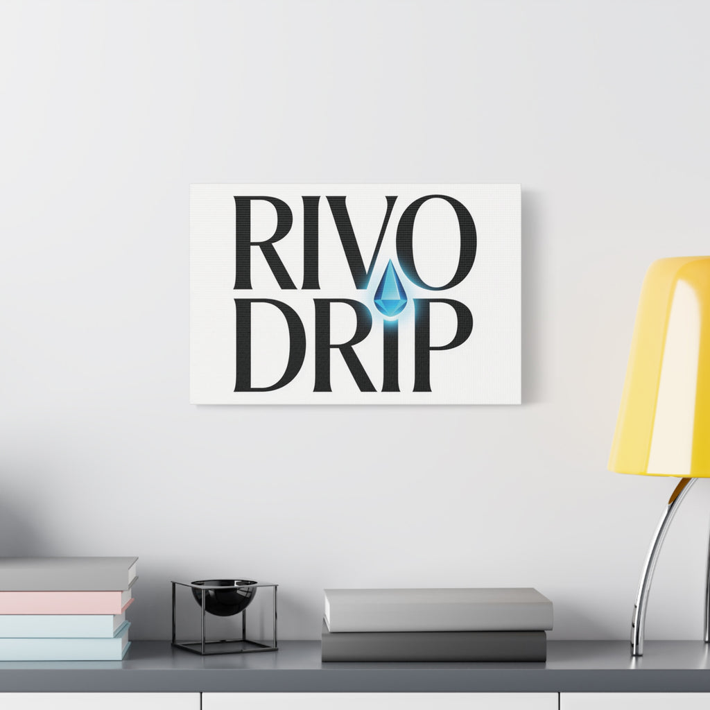 Personalize Logo Matte Canvas Print — Stretched Wall Art with Blue Droplet