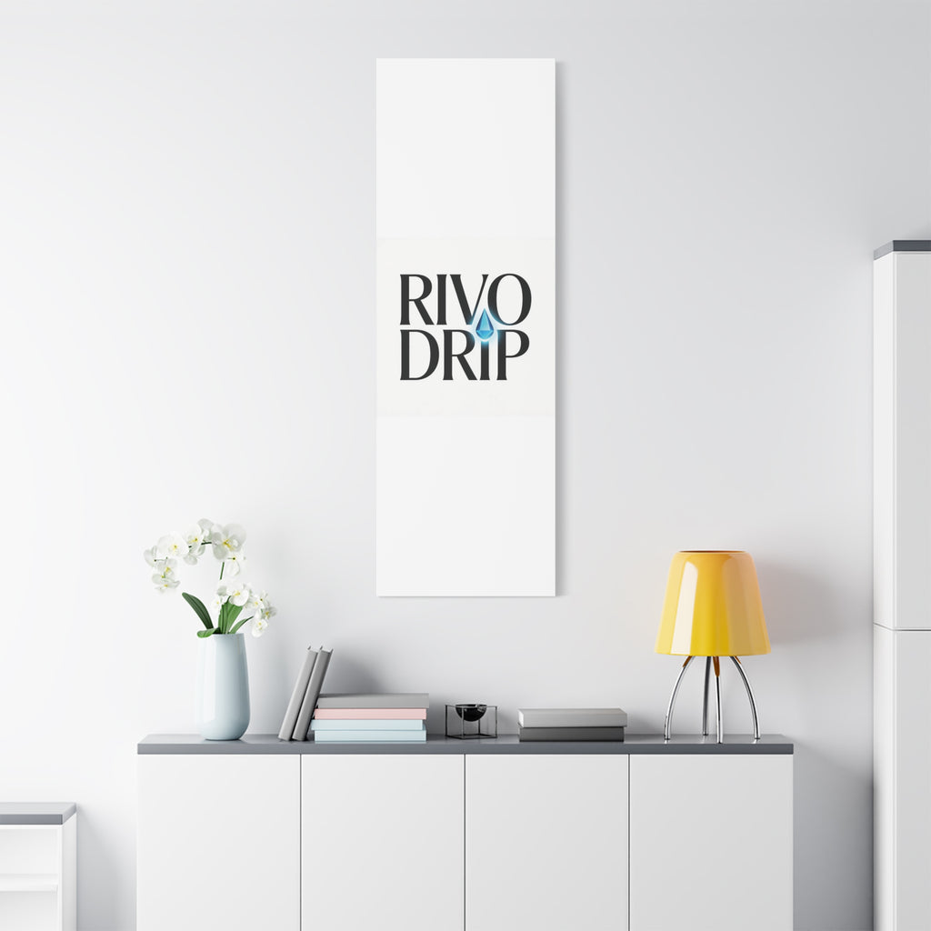 Personalize Logo Matte Canvas Print — Stretched Wall Art with Blue Droplet