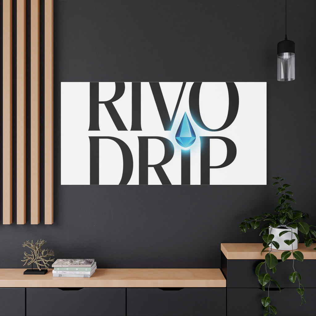 Personalize Logo Matte Canvas Print — Stretched Wall Art with Blue Droplet