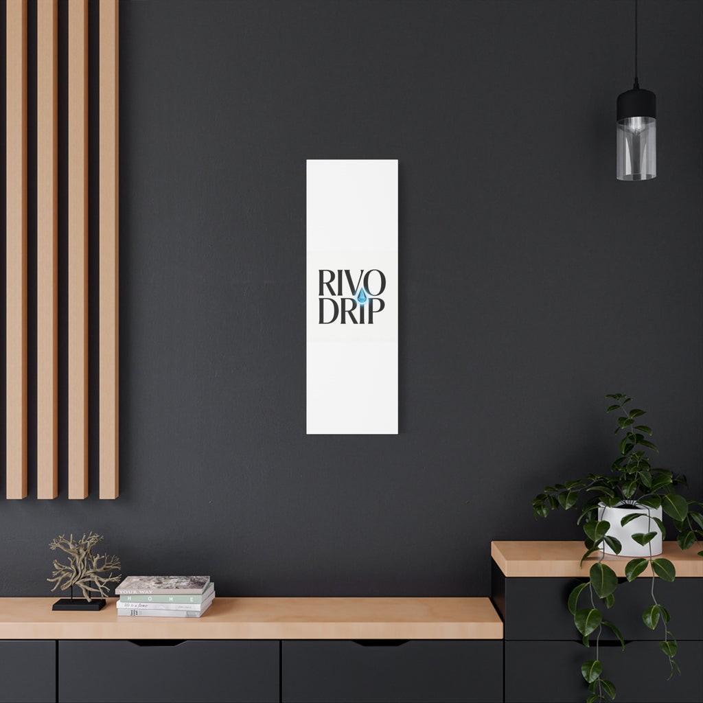 Personalize Logo Matte Canvas Print — Stretched Wall Art with Blue Droplet