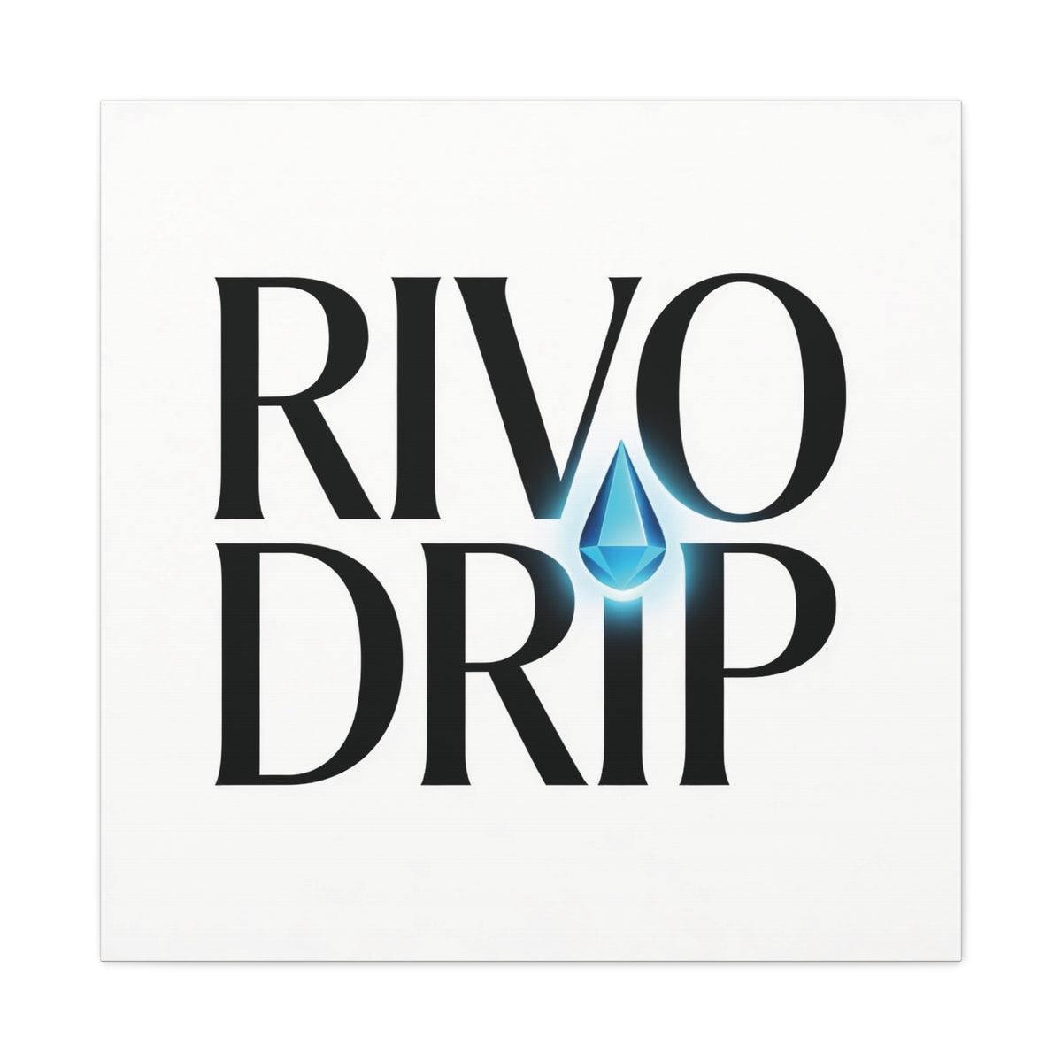 Personalize Logo Matte Canvas Print — Stretched Wall Art with Blue Droplet