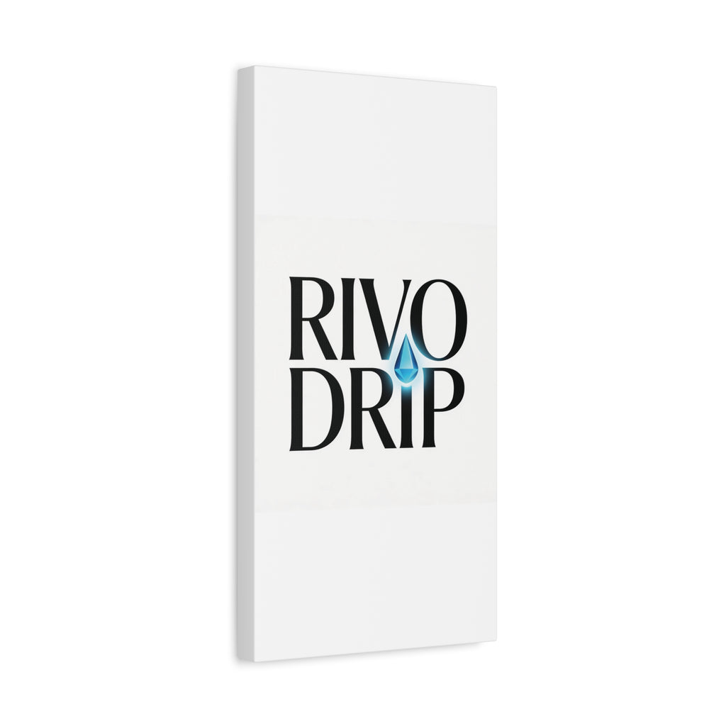Personalize Logo Matte Canvas Print — Stretched Wall Art with Blue Droplet
