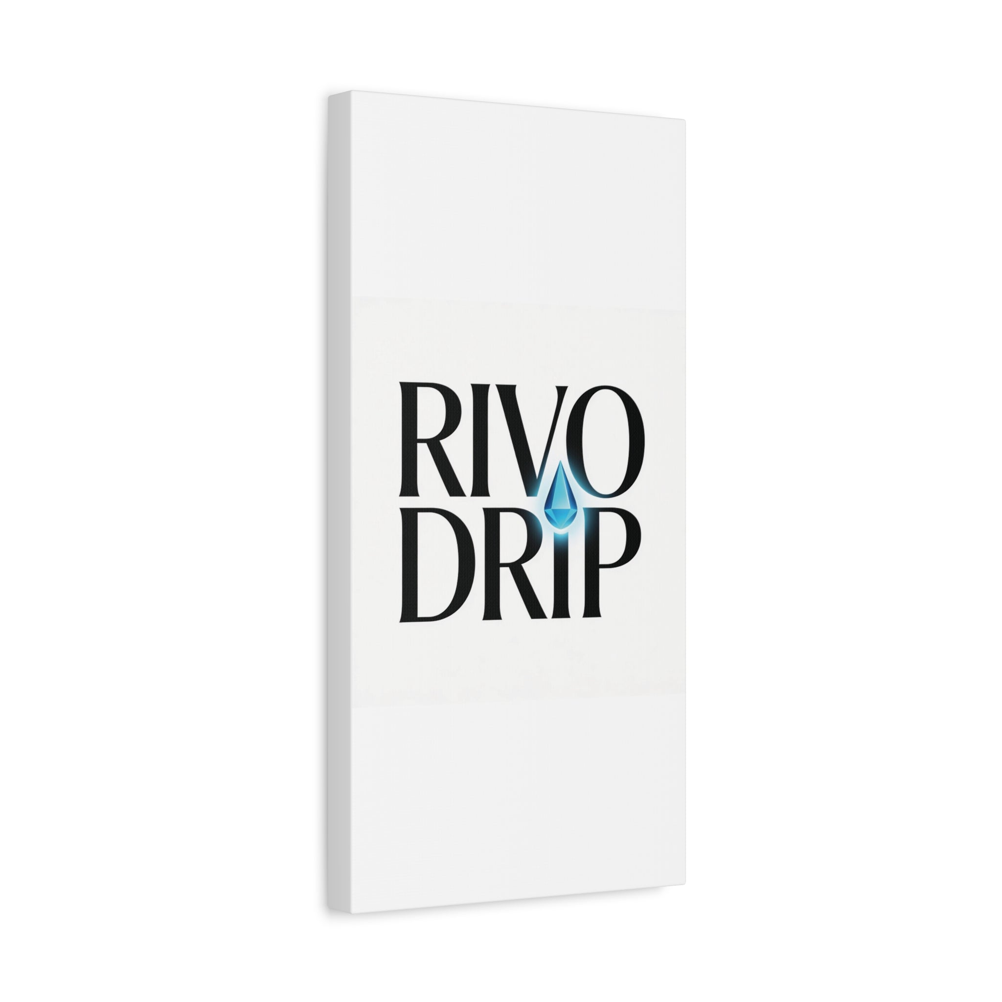 Personalize Logo Matte Canvas Print — Stretched Wall Art with Blue Droplet