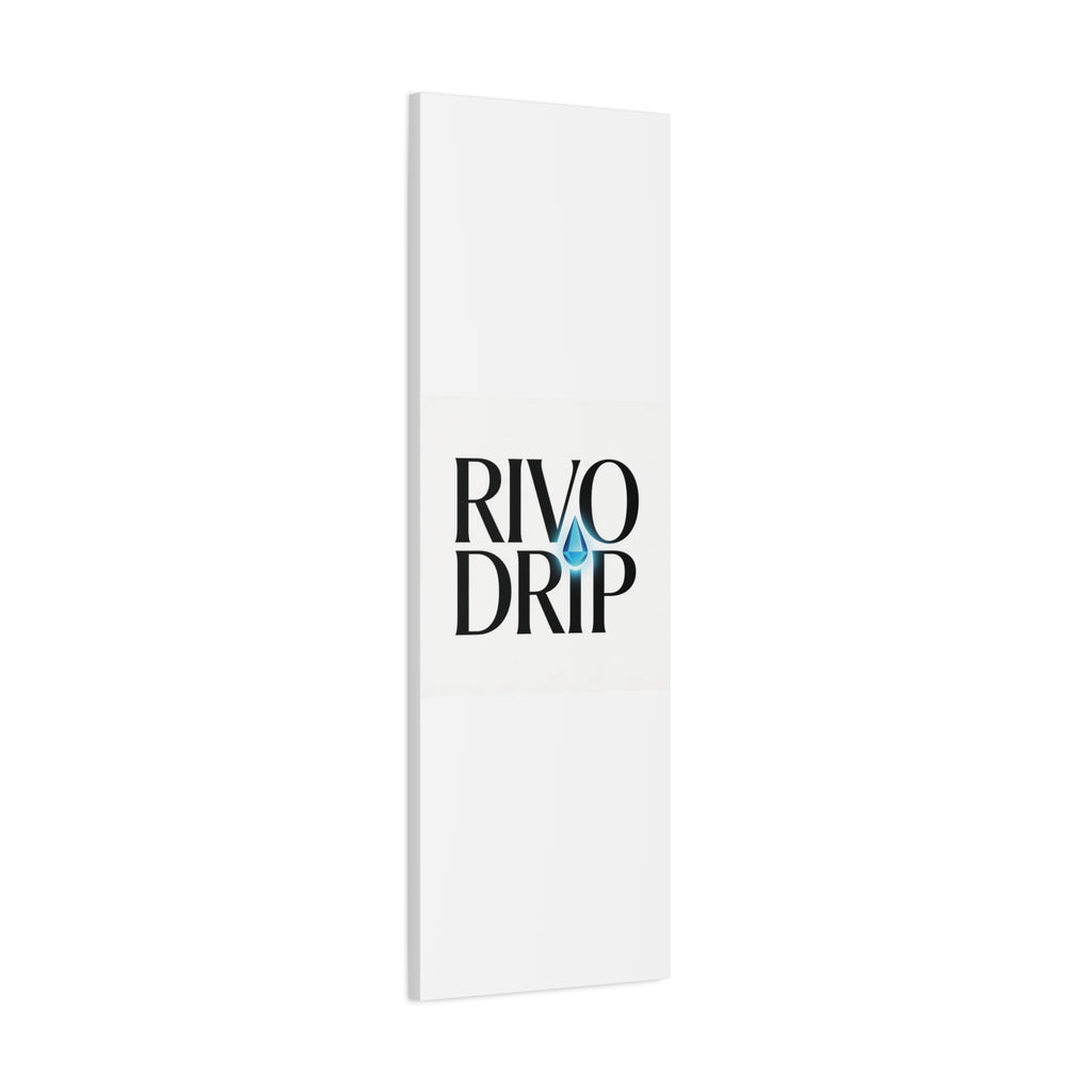 Personalize Logo Matte Canvas Print — Stretched Wall Art with Blue Droplet