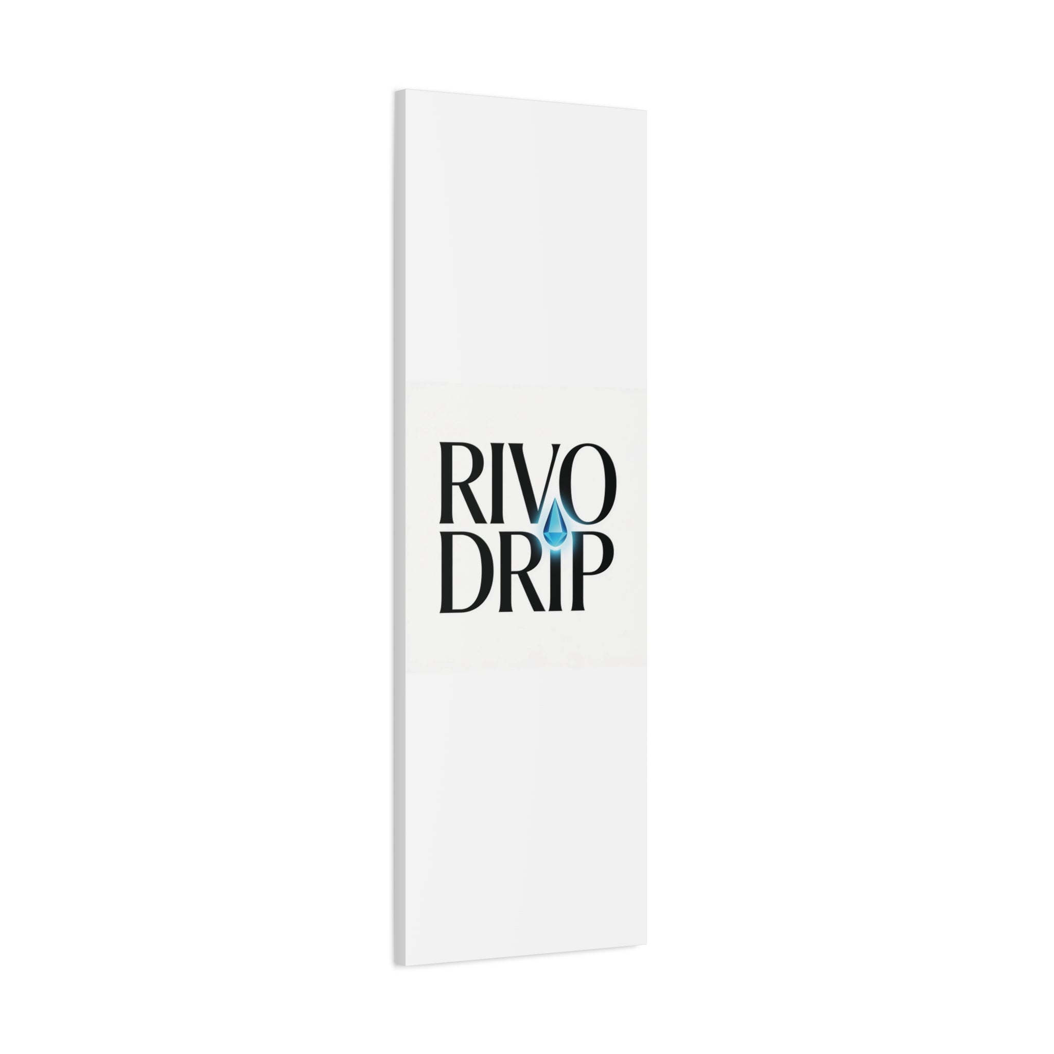 Personalize Logo Matte Canvas Print — Stretched Wall Art with Blue Droplet