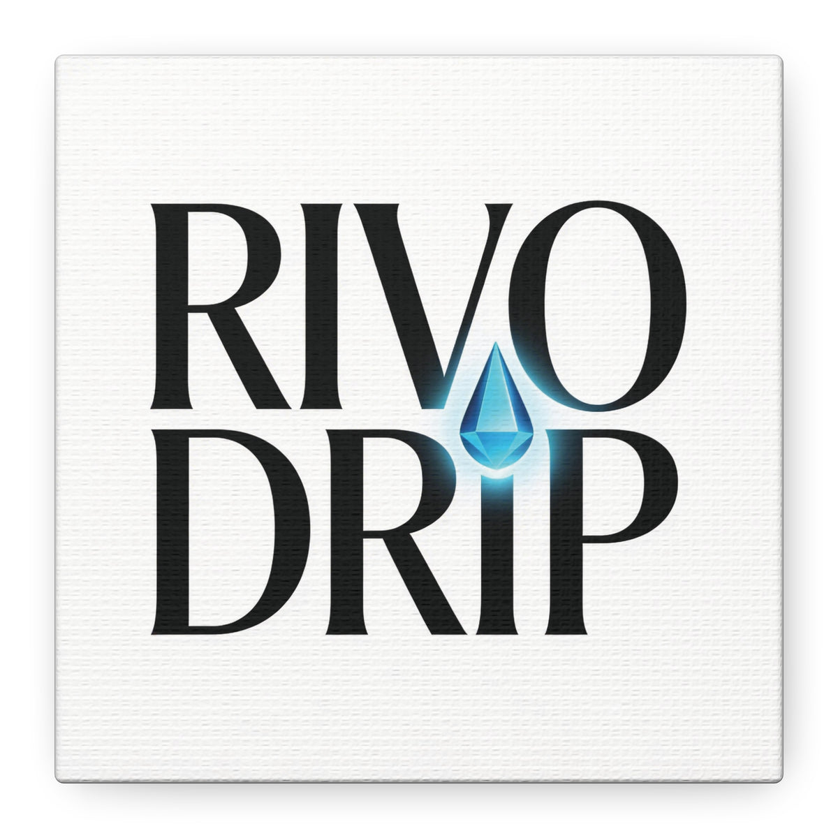 Personalize Logo Matte Canvas Print — Stretched Wall Art with Blue Droplet