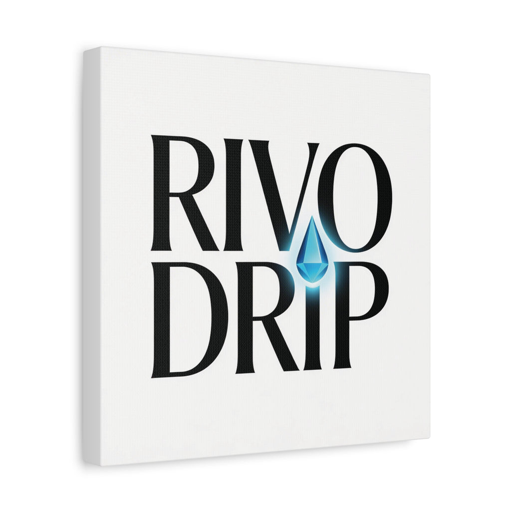 Personalize Logo Matte Canvas Print — Stretched Wall Art with Blue Droplet