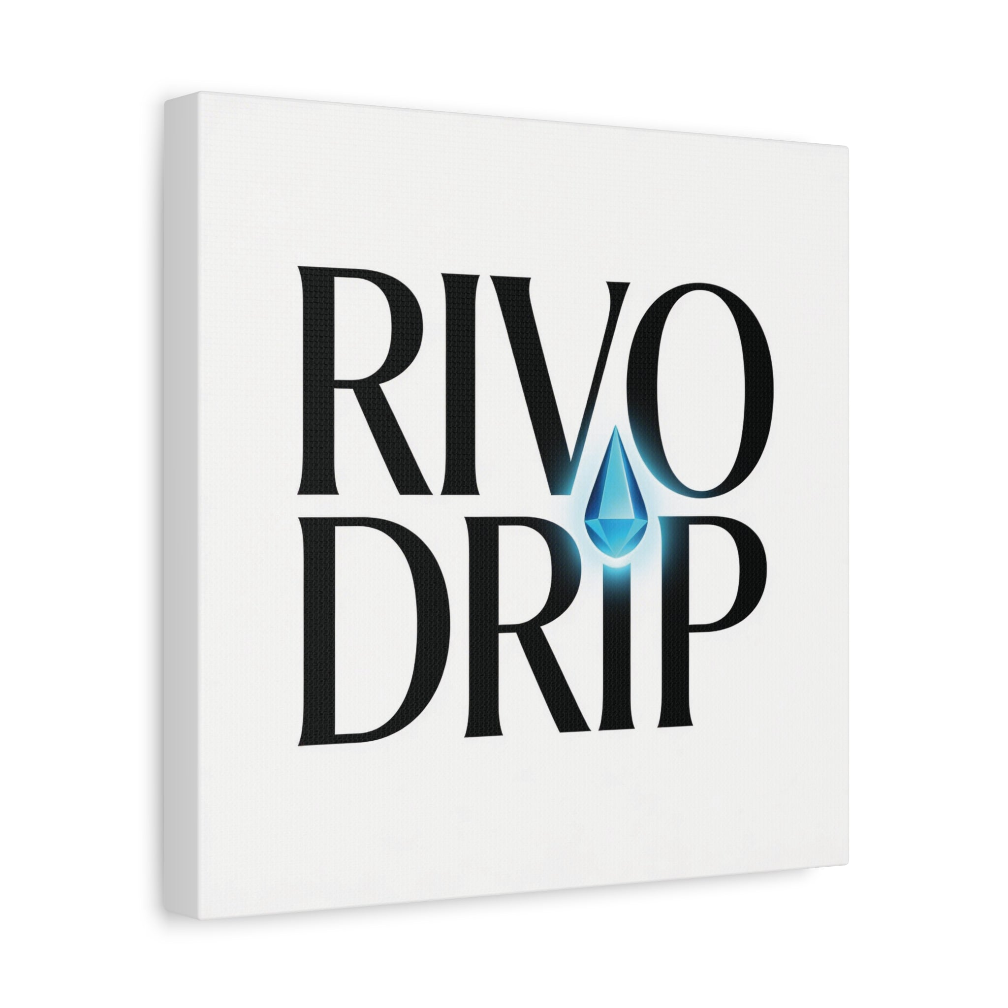 Personalize Logo Matte Canvas Print — Stretched Wall Art with Blue Droplet