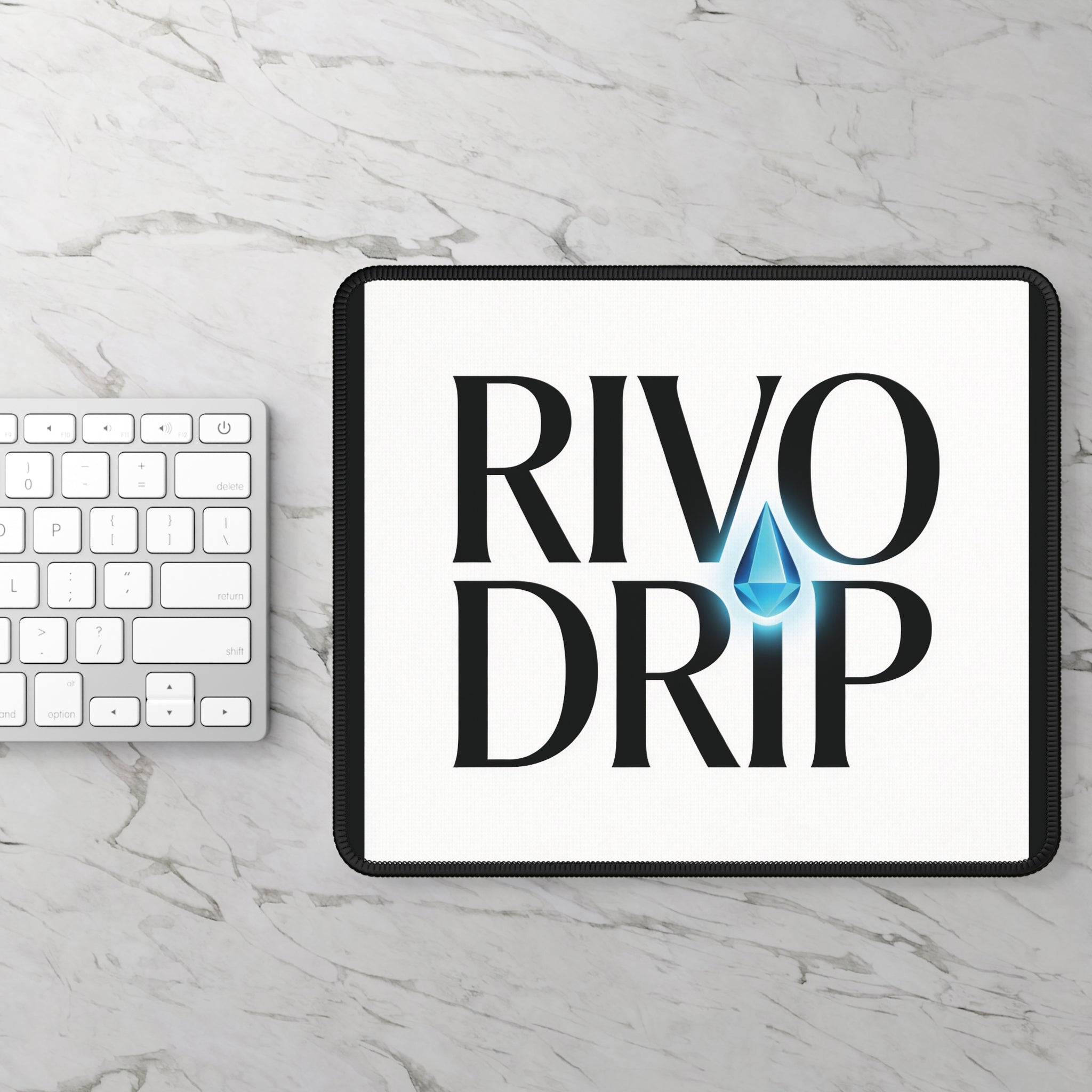 Rivo Drip Gaming Mouse Pad — Water Drop Logo Desk Mat