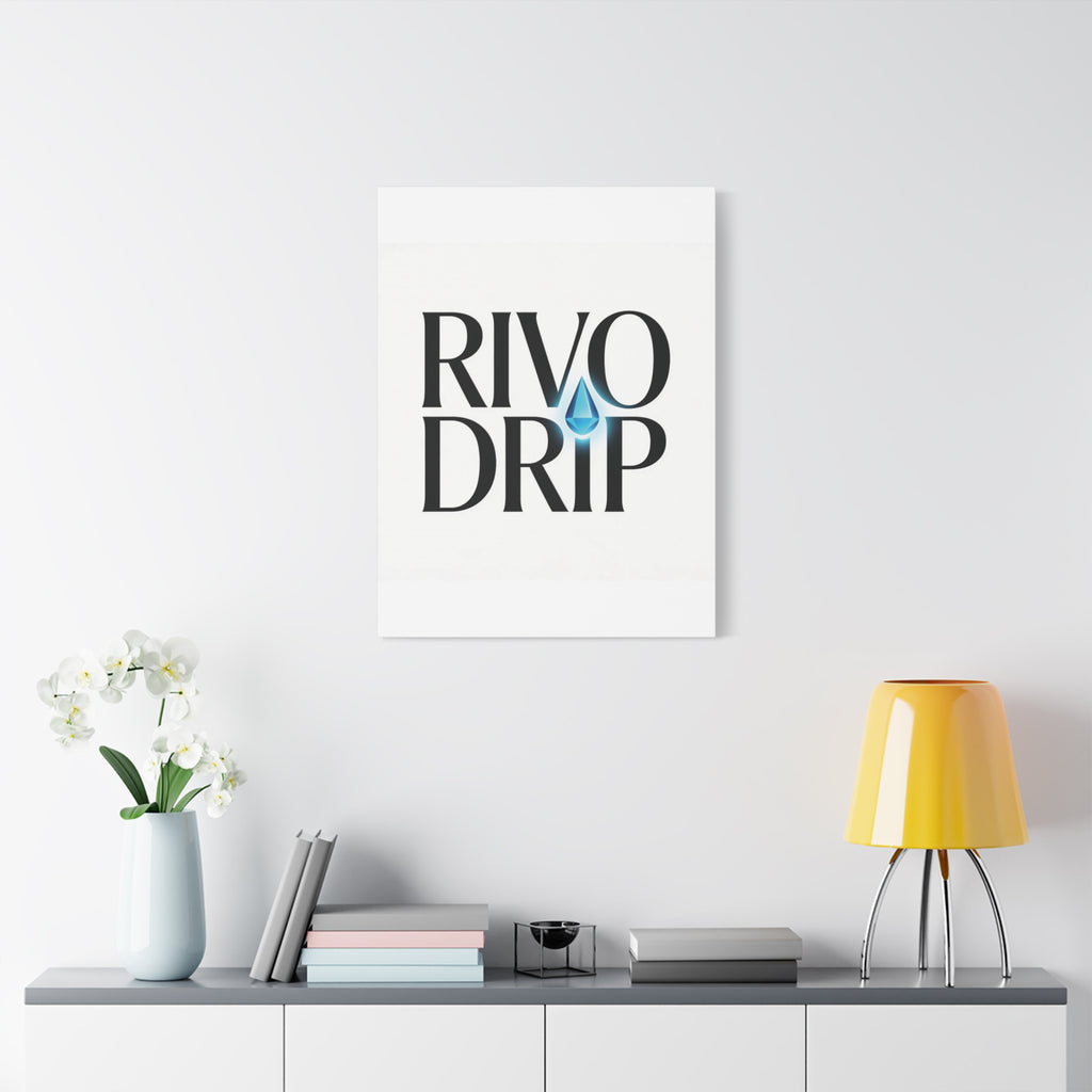 Personalize Logo Matte Canvas Print — Stretched Wall Art with Blue Droplet
