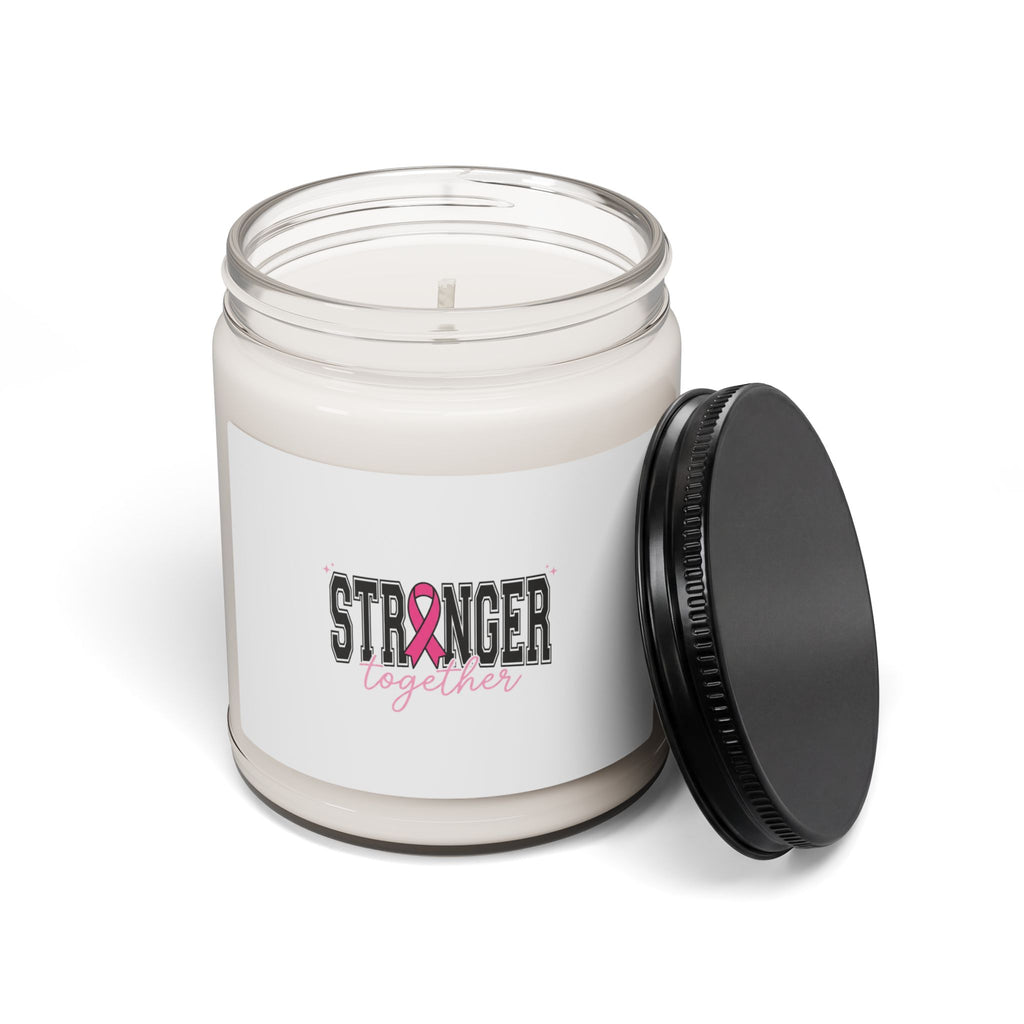Stronger Together Candle | Breast Cancer Awareness Soy Candle, Pink Ribbon 9oz