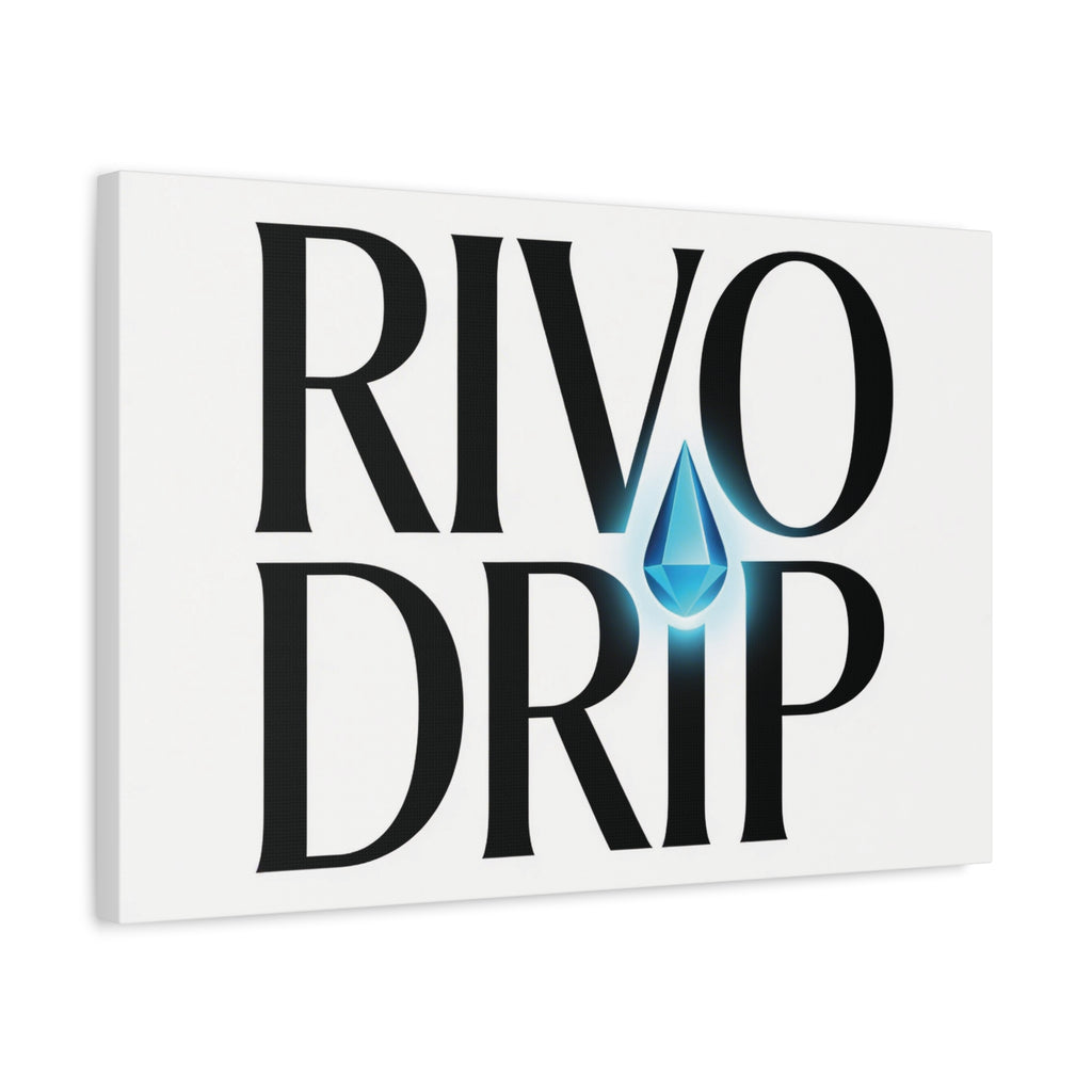 Personalize Logo Matte Canvas Print — Stretched Wall Art with Blue Droplet