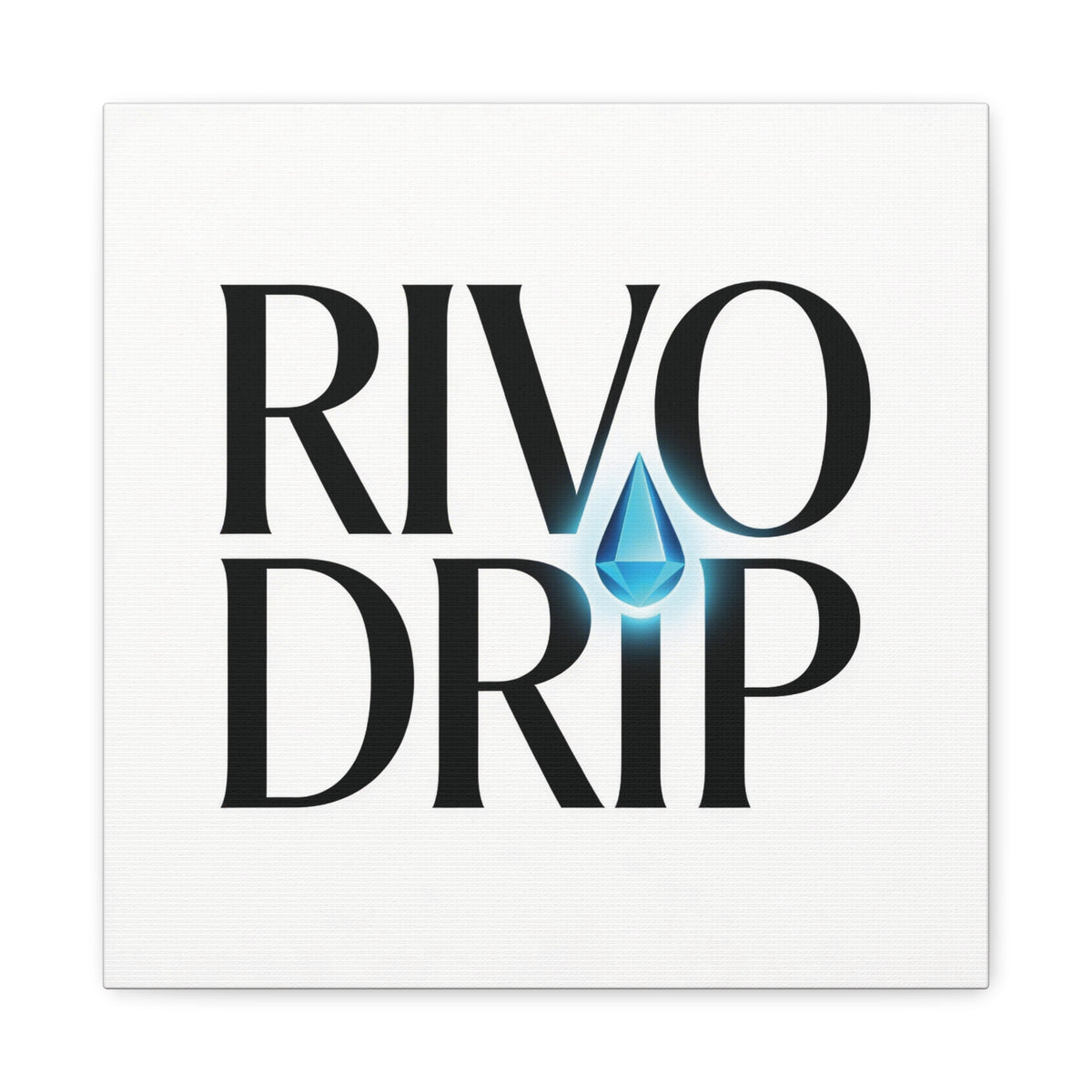 Personalize Logo Matte Canvas Print — Stretched Wall Art with Blue Droplet