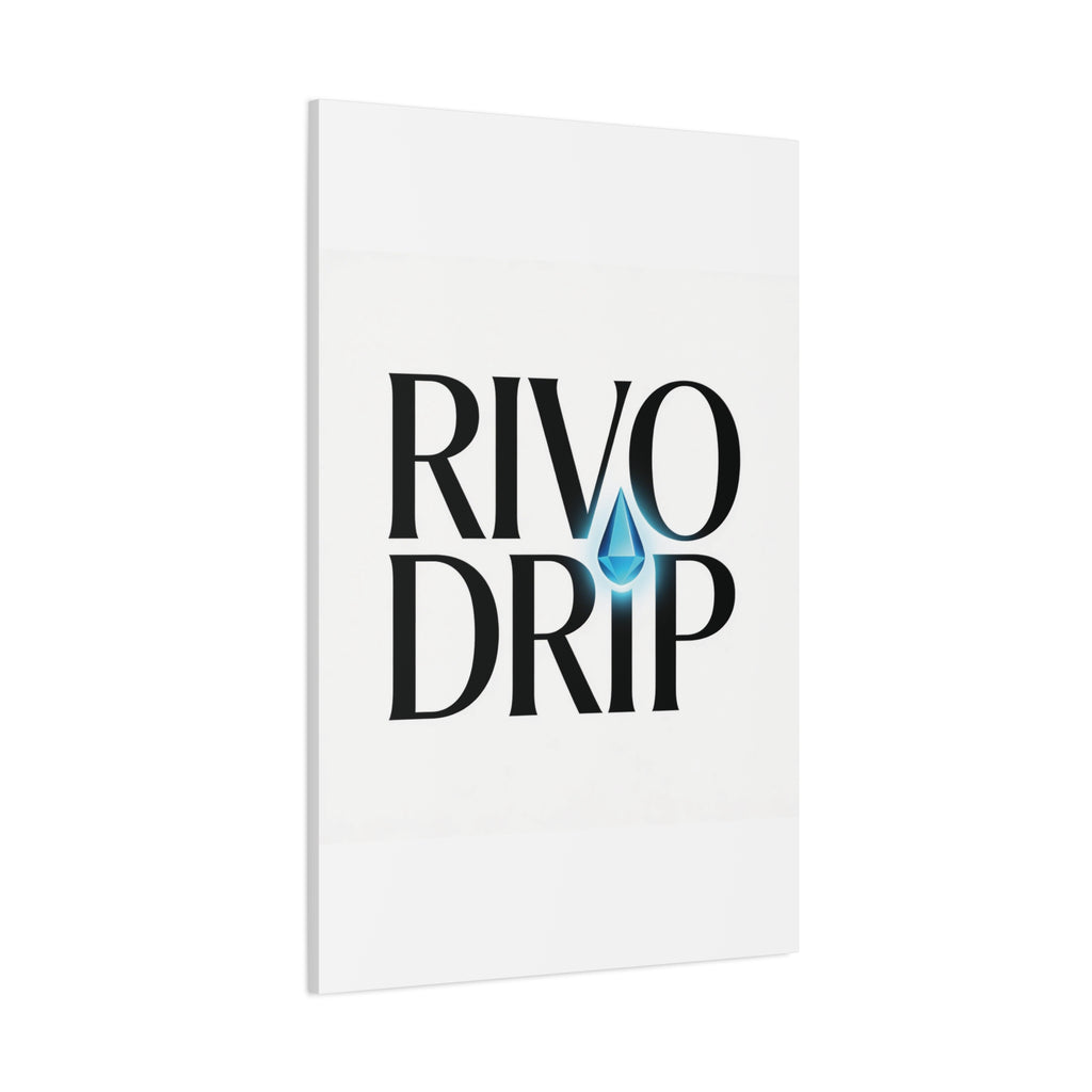 Personalize Logo Matte Canvas Print — Stretched Wall Art with Blue Droplet
