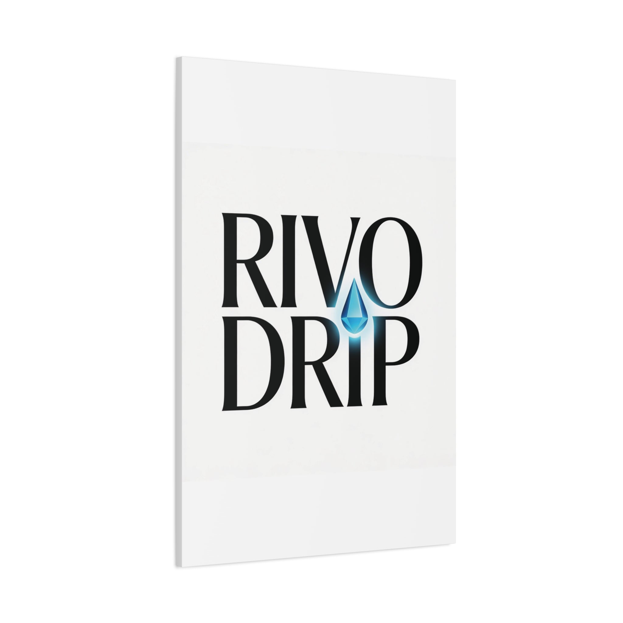 Personalize Logo Matte Canvas Print — Stretched Wall Art with Blue Droplet