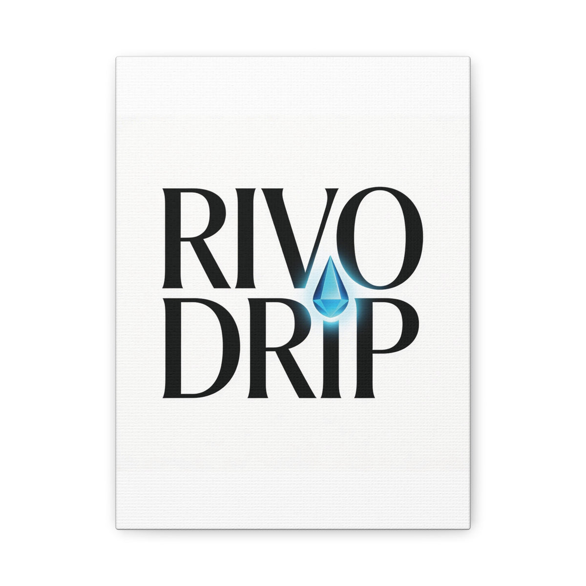 Personalize Logo Matte Canvas Print — Stretched Wall Art with Blue Droplet