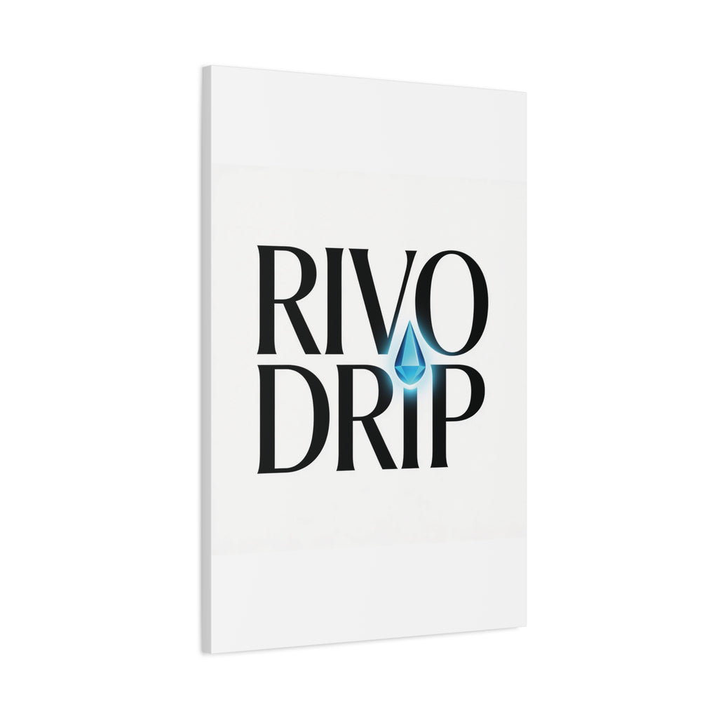 Personalize Logo Matte Canvas Print — Stretched Wall Art with Blue Droplet