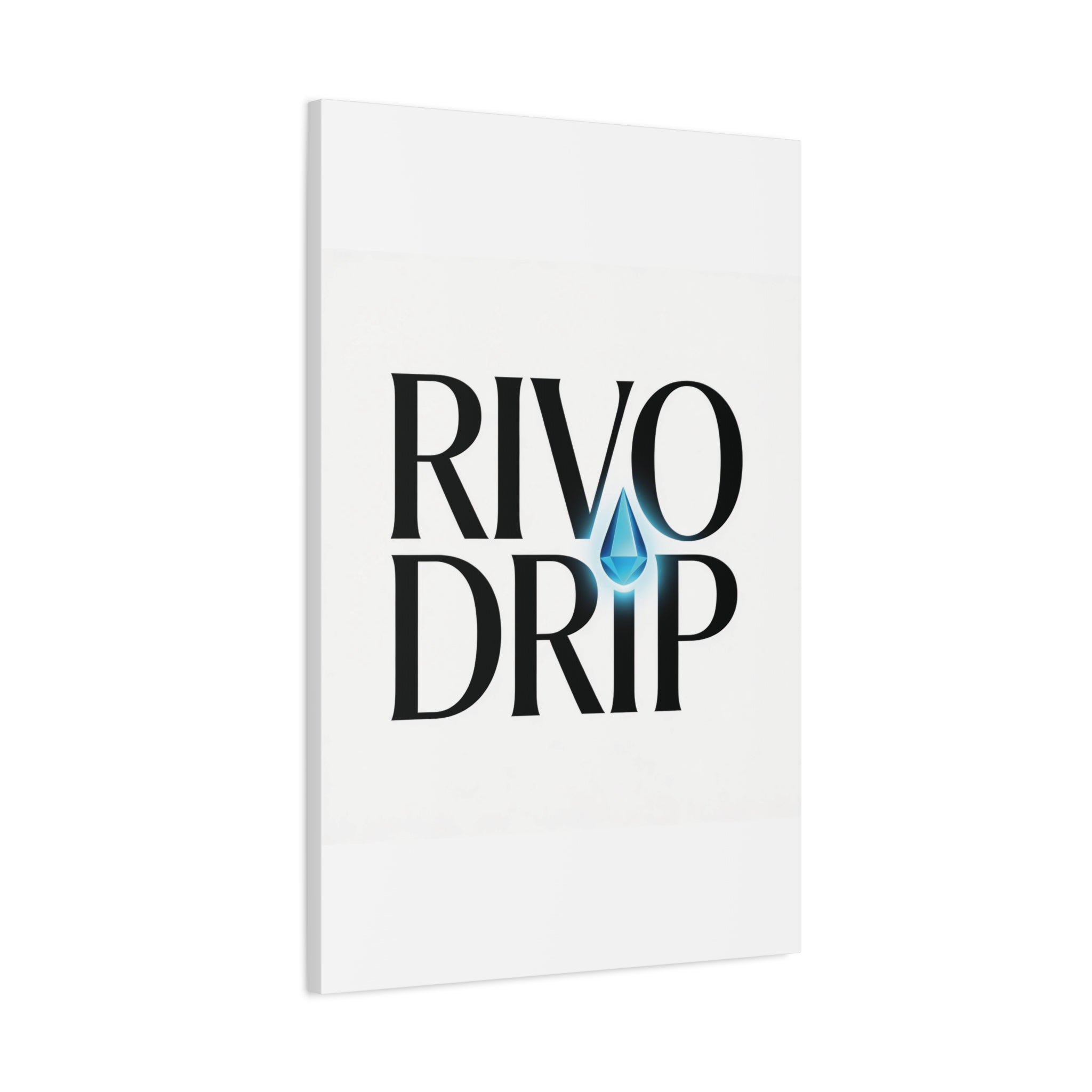 Personalize Logo Matte Canvas Print — Stretched Wall Art with Blue Droplet