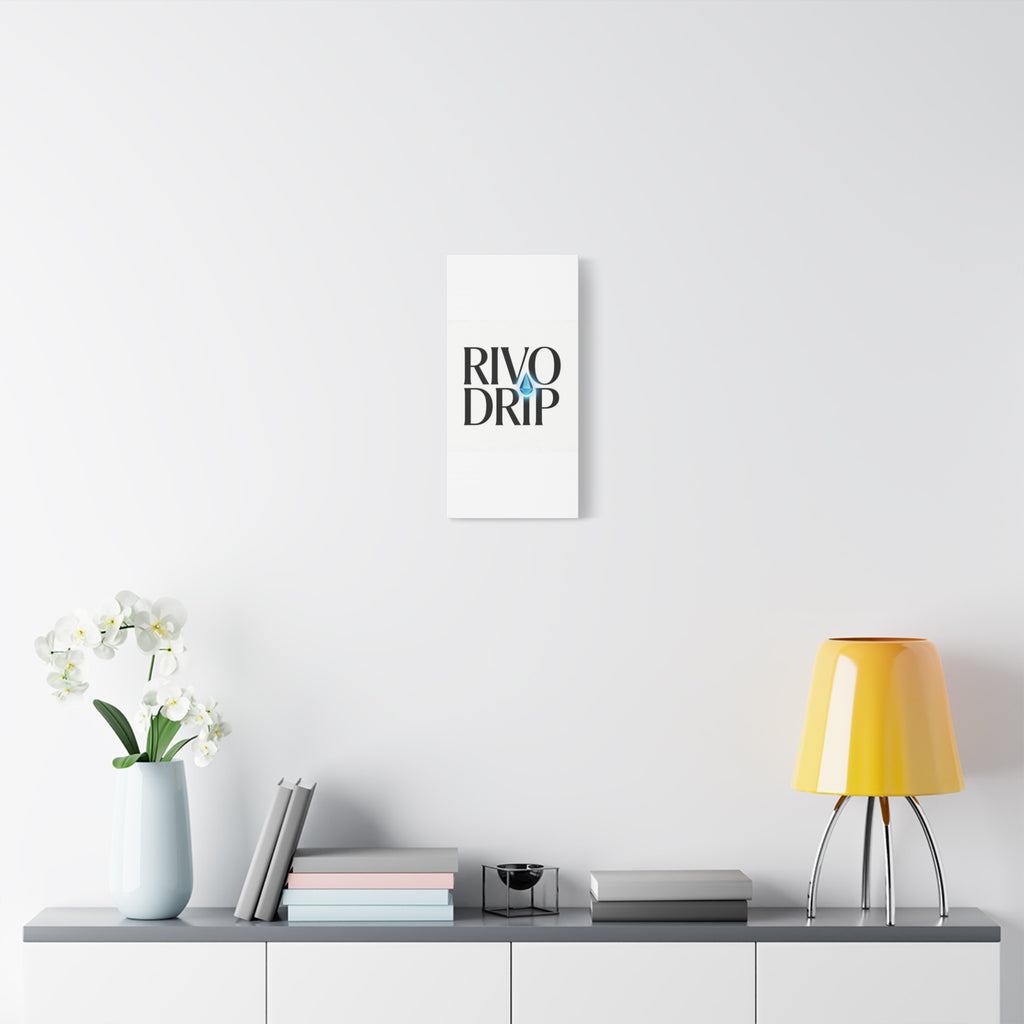 Personalize Logo Matte Canvas Print — Stretched Wall Art with Blue Droplet